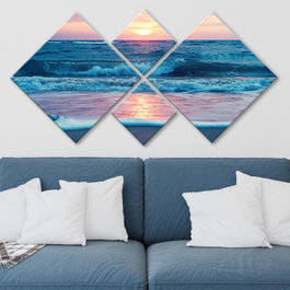 Wallity Conjunto de 4 Cuadros Decorativos de MDF Multicolor